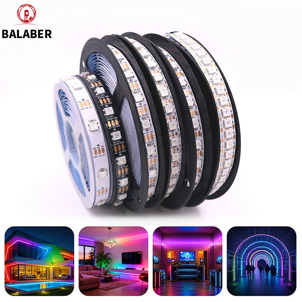 30/60/74/96/144 Smart RGB Pixel Strip Black/White