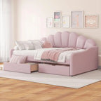 Full Size Upholstered Daybed with Storage Drawers