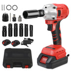 20V Cordless Electric Impact Wrench 1/2 Inch Power Tool Set with Brushless Drill Driver
