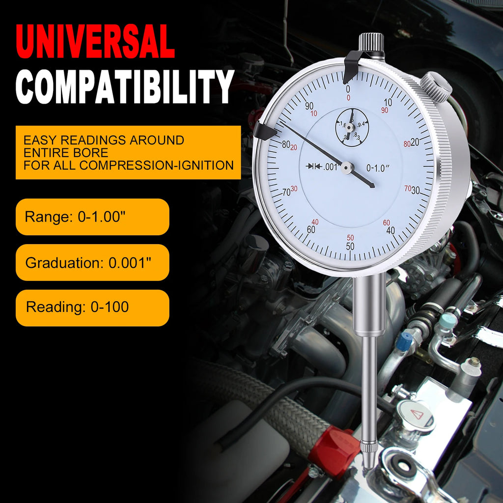 Sleeve Height and Counter Bore Gauge for All Compression-Ignition Engines Portable Cylinder Bore Gauge 0-1.00" Range 0.001"