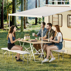 2‑Pack 6 FT Outdoor Folding Plastic Bench, Portable Camping Picnic Bench with 4cm Thick Scratch‑Stain Resistant HDPE Tabletop