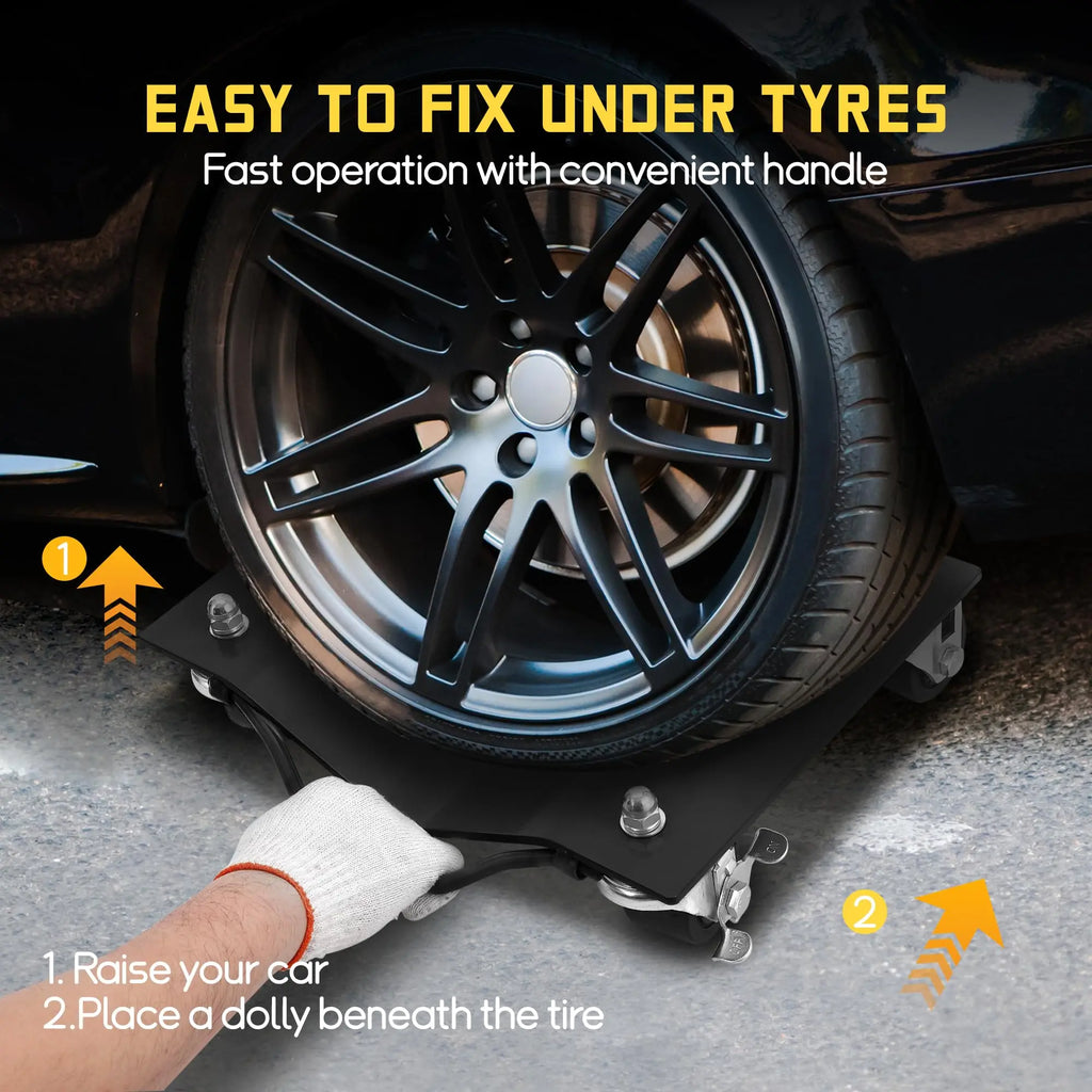 Heavy Duty Vehicle Dolly for Moving Car with 2.5 Inch Nylon Wheels