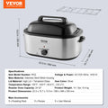 Electric Roaster Oven 24 QT Turkey Roaster Oven with Self-Basting Lid 1450W Roaster Oven Defrost&Warm Function Silver
