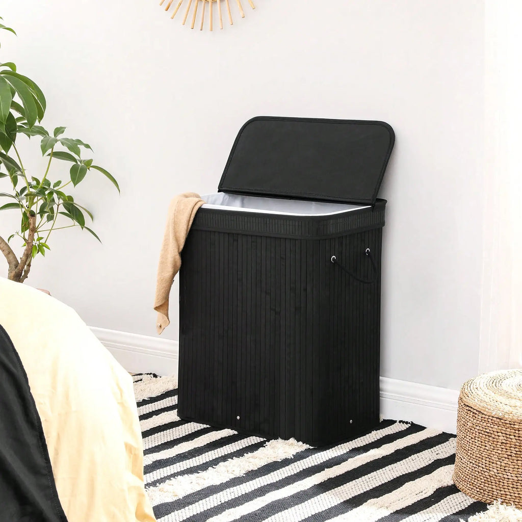 26.4 Gallon Bamboo Laundry Hamper With Lid