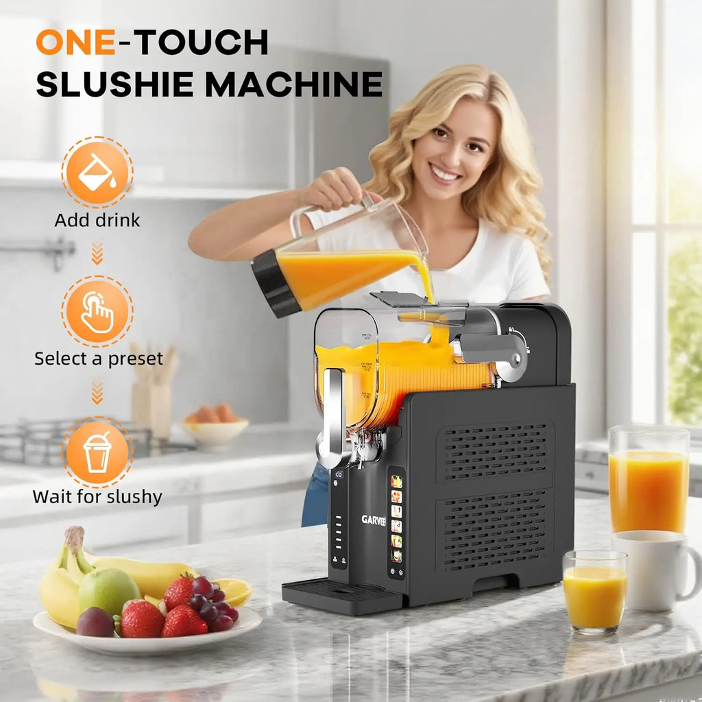Slushie Machine for Home No Ice Needed, with LED Display & 6 Pre-Set Programs