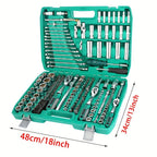 216pcs Impact Socket Set,1/2,1/4,3/8 Inch Drive Ratchet Wrench Set,72 Tooth Ratchet wrench