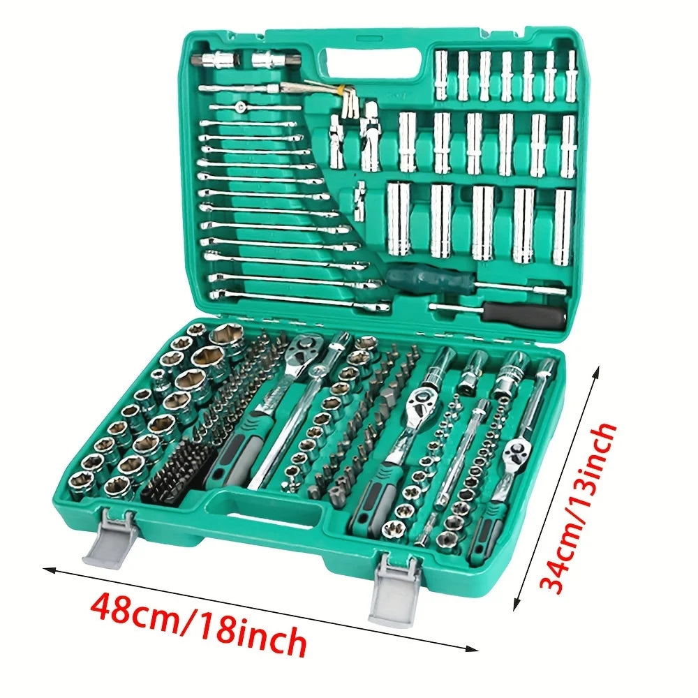 216pcs Impact Socket Set,1/2,1/4,3/8 Inch Drive Ratchet Wrench Set,72 Tooth Ratchet wrench