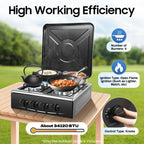 4 Burners Gas Stove Propane Removable Smokeless Barbecue Grill Portable BBQ Grill w/Movable Storage Bracket