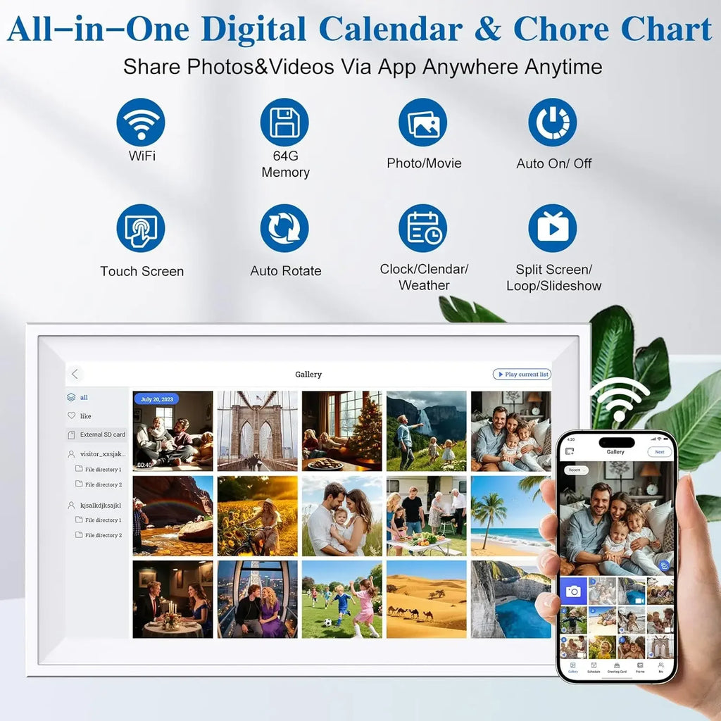 15.6 IN Digital Calendar Chore Chart IPS Interactive Touchscreen Electronic Calendar