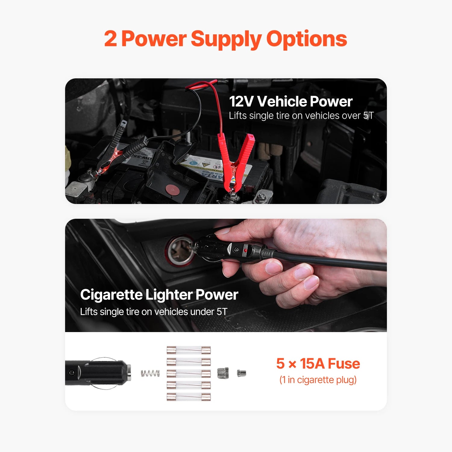 5T Electric Scissor Jack with Built-In Inflator 12V Tire Changer
