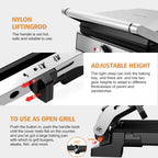 1600W 4-Slice Panini Press With Timer, Adjustable Temp & 180° Opening
