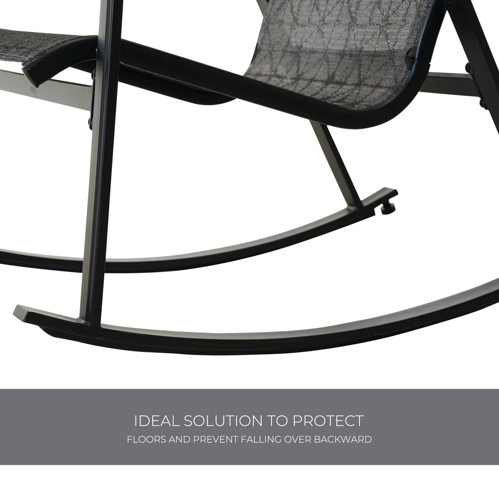 Outdoor E-coated Steel Rocker Seating for Front Porch Garden Patio Backyard