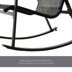Outdoor E-coated Steel Rocker Seating for Front Porch Garden Patio Backyard