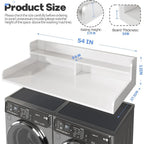 2Tier Washer and Dryer Countertop with 2.75 H Guard 54 W x 27.5 D with Non Slip Pad