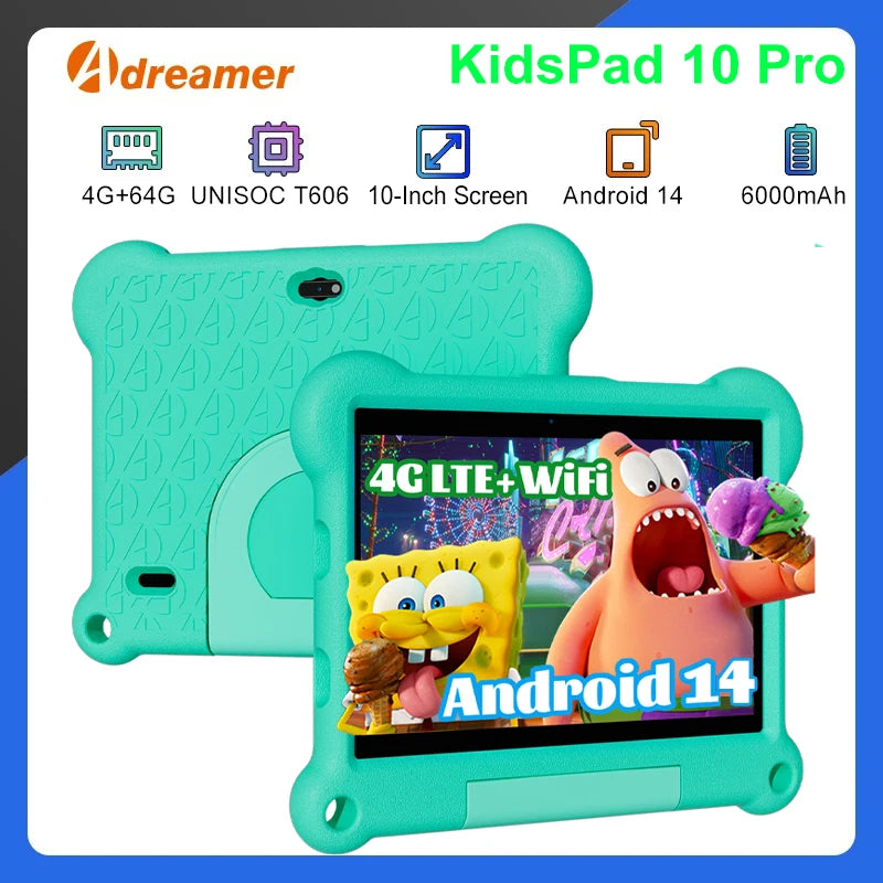 10 Inch Kids Tablet Android14 4GB RAM + 64GB ROM Tablet WIFI Google Play