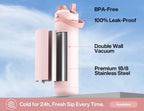 26oz Insulated Water Bottle, 2-in-1 Straw Spout Lid, 24H Cold, Leakproof, Car Cup Holder Fit, for Sports Travel School