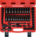 50-Piece 3/8" Impact Socket Set with SAE/Metric Sizes, Ratchet Handle & Extensions