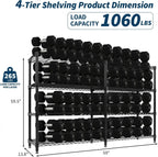 Heavy Duty Metal Shelving Unit 4-Tier Wire Rack Shelves for Storage