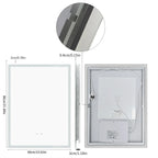 Wall Mirror w Anti-fog, Dual buttons, Memory, Tri-color light, Touch Dimmable