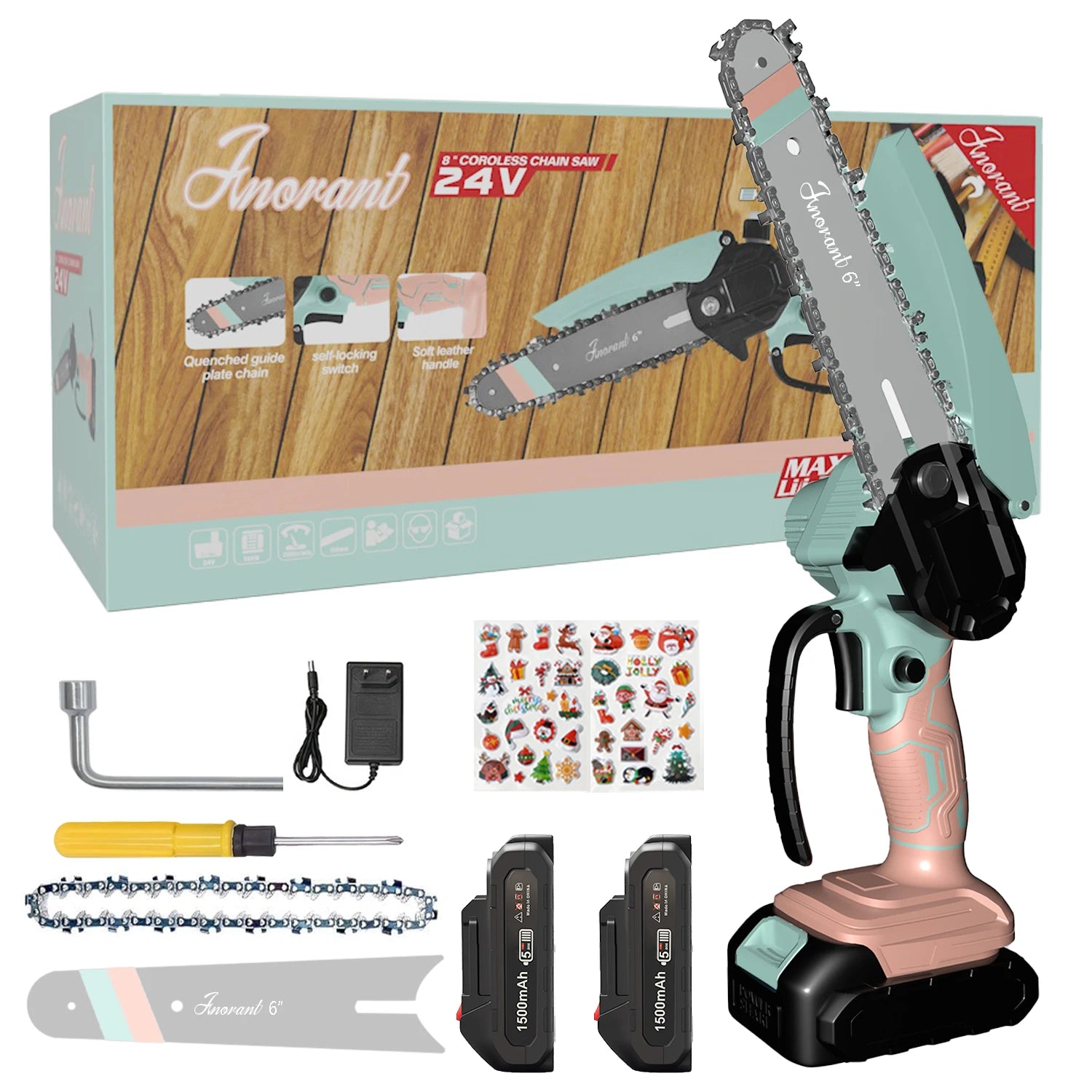 Mini Cordless Chain Saws with 2 Batteries