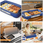 Cleansnap 20-inch Electric Griddle Nonstick Grill Foldable Design Perfect Gift for Family Feasts