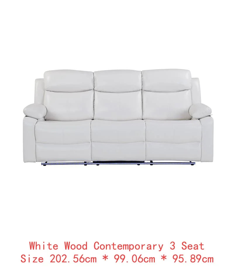 3-Piece Reclining Sofa Set with LED Lights – Sofa, Loveseat & Recliner for Living Room Comfort