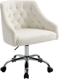 Modern Velvet Office Chair Height Adjustable Mid-Back