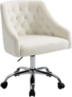 Modern Velvet Office Chair Height Adjustable Mid-Back