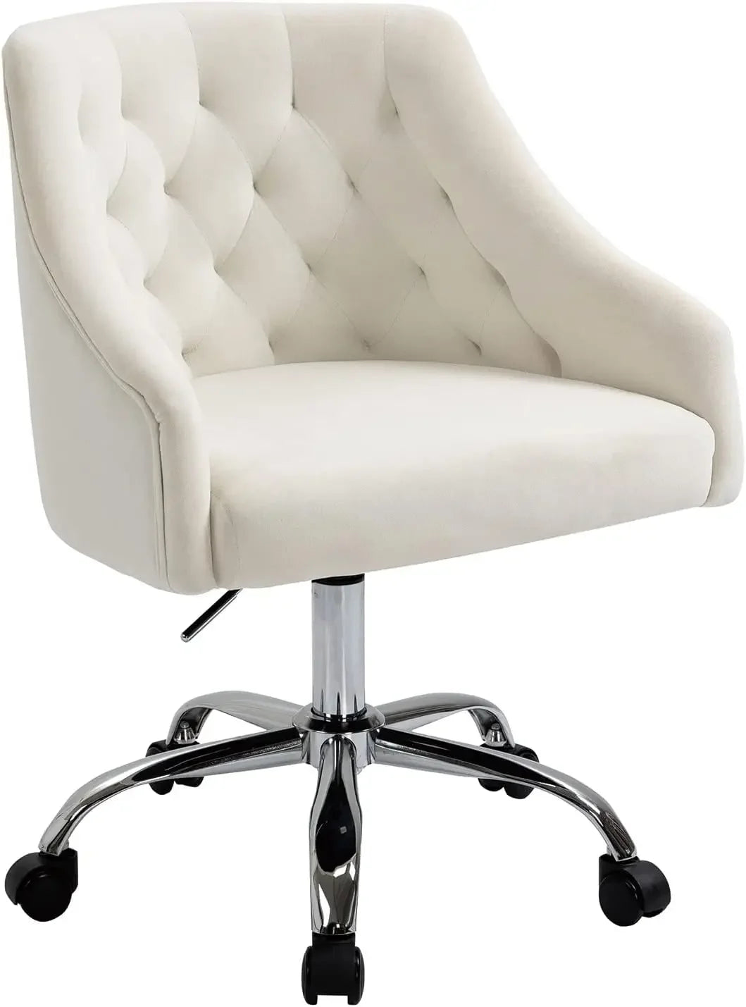 Modern Velvet Office Chair Height Adjustable Mid-Back