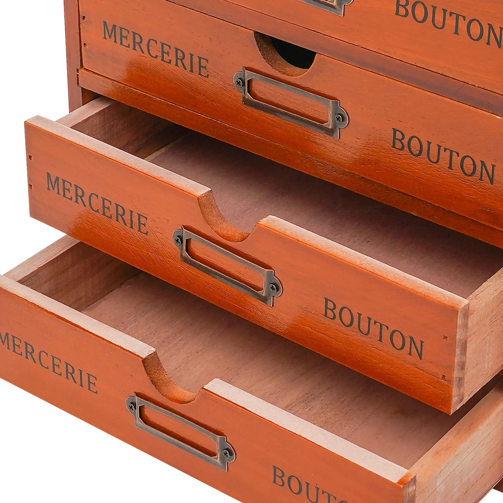 5-Drawer Wooden Desk Organizer