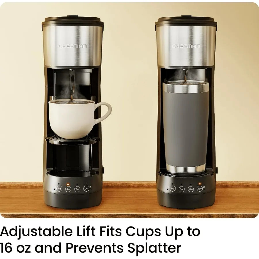 Single Serve Coffee Maker, Compatible with K-Cup Pods and Ground Coffee, Brew 6 to 12oz Cup