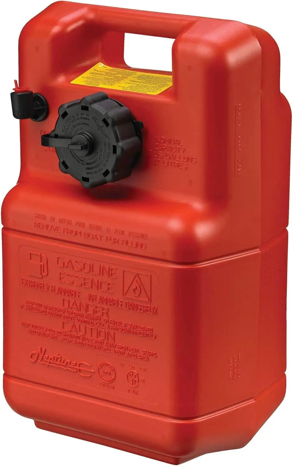 12 Gallon Portable Marine Gas Can Large 2-Way Vented Cap, Built-In Fuel Gauge & Pick-UpHandles EPA & CARB Compliant