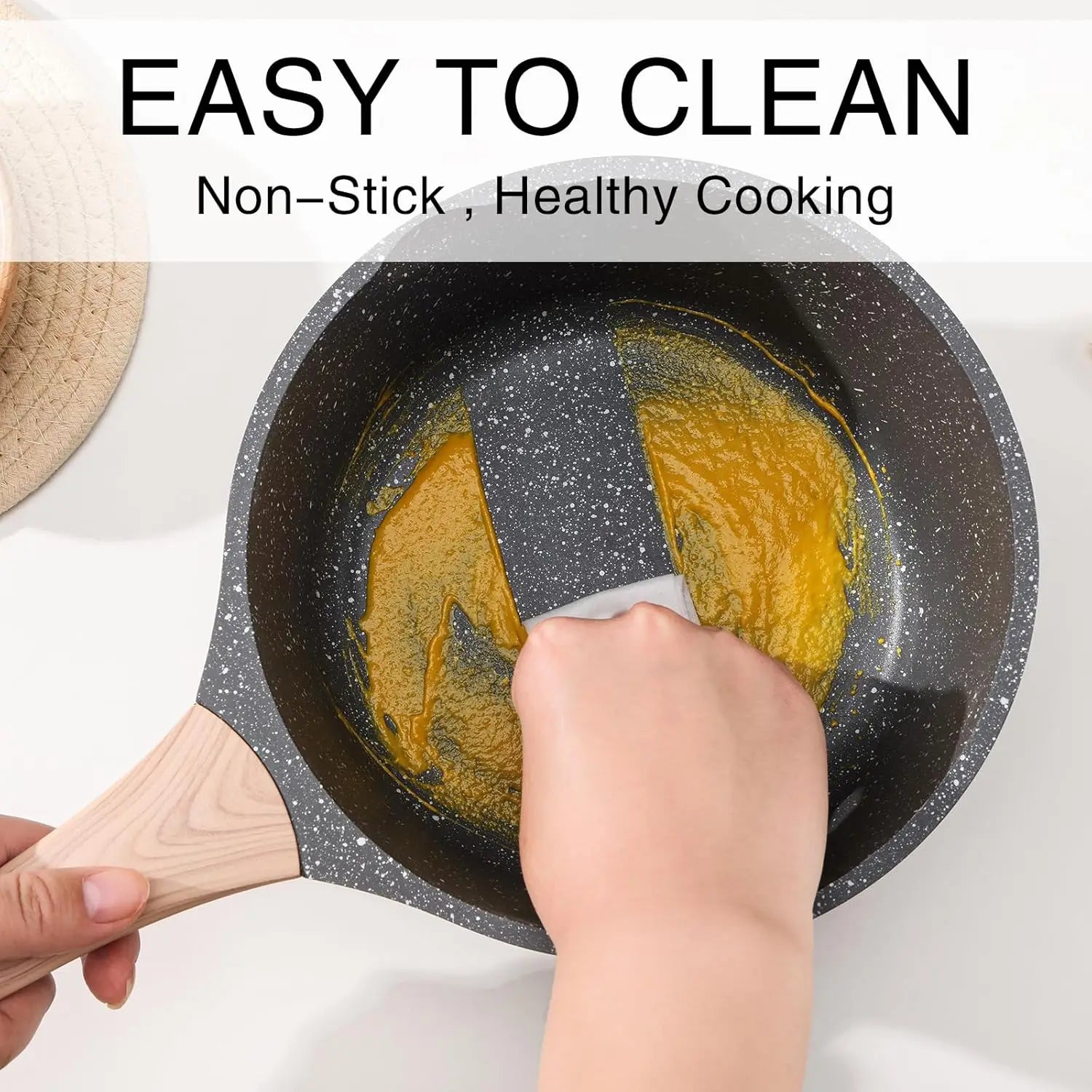 1.5QT & 2.5QT Non-Stick Saucepan Set with Lid, PFOA/PFOS Free