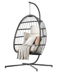 Double Hanging Egg Chair with Stand, Cushion