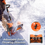 Electric Snow Shovel 900W Brushed Motor 20V Cordless Snow Blower 2*4000mAh Rechargeable Battery Powered Handheld Snow Thrower