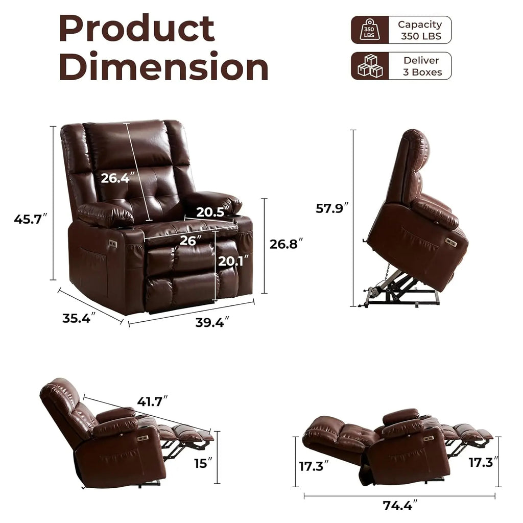 Dual Motor Power Lift Recliner Chair fFor Elderly