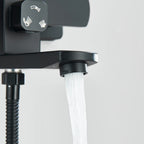 Luxury Bathroom Shower Faucet Wall Mounted Swivel Spout Shower Set Square Rainfall Water Tap Mixer System Hot Cold Taps