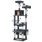 Large Cat Tree and Tower for Indoor Cats With Sisal-Covered Scratching Posts Spacious Hammock Padded Perches