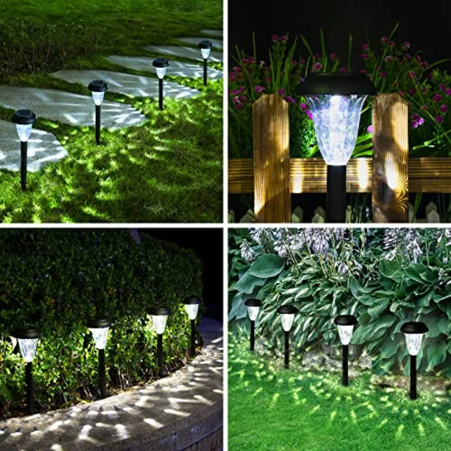 Solar Lights Outdoor Waterproof, Cool White Pathway Lights Solar Powered, Landscape Lighting
