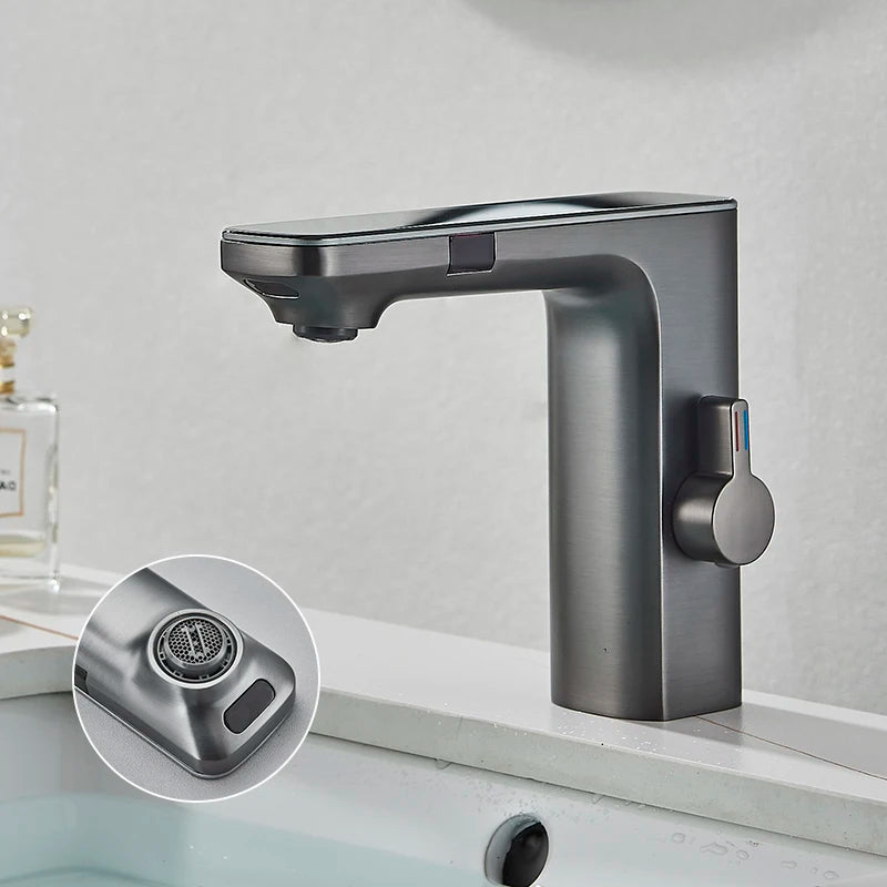 Smart LCD Dual Sensor Bathroom Basin Faucet