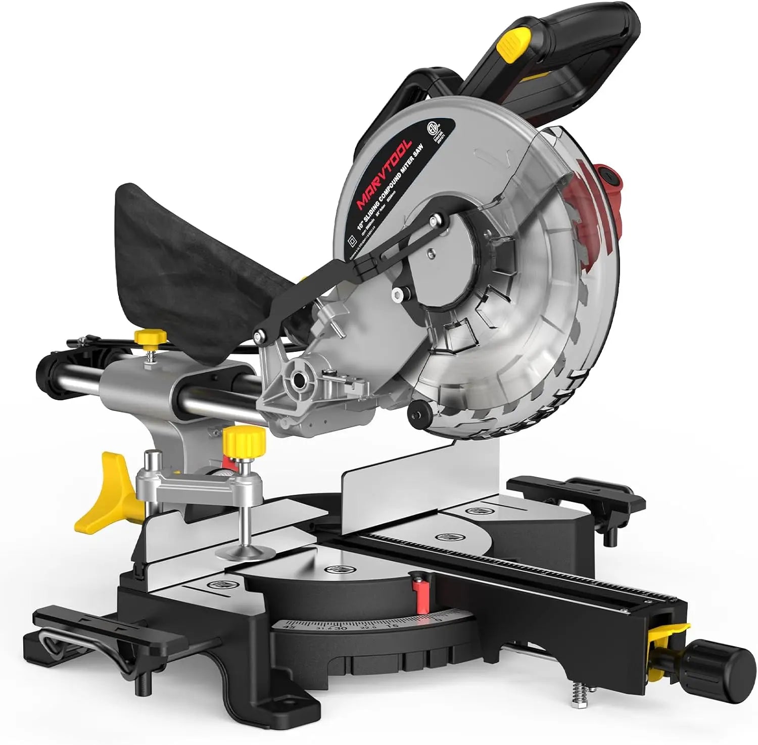12-Inch Dual-Bevel Sliding Compound Miter Saw, 3800RPM, 0-45°, 15 Amp