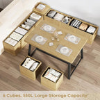 Corner Dining Table Set, 43 Inch Breakfast Nook Table Set with Bench with Hidden Storage amp 2 Ottomans, 5Piece
