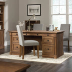 Executive Desk, 29.5"D x 65.1"W x 29.61"H, Vintage Oak finish