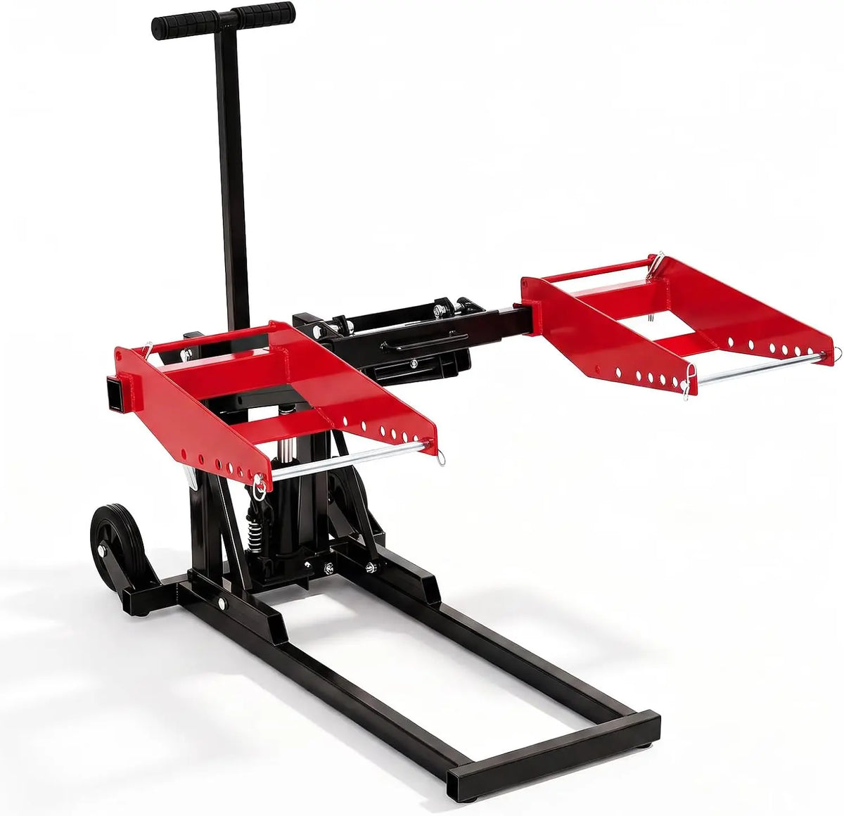 Lawn Mower Jack with 550 Lbs Capacity, Adjustable Width & Height, Portable Lift Stand for Mower Repair and Maintenance