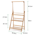 70/100cm Bamboo Plant Stand Folding 3 Tier Flower Pot Display Shelf Indoor Outdoor Ladder Garden Rack