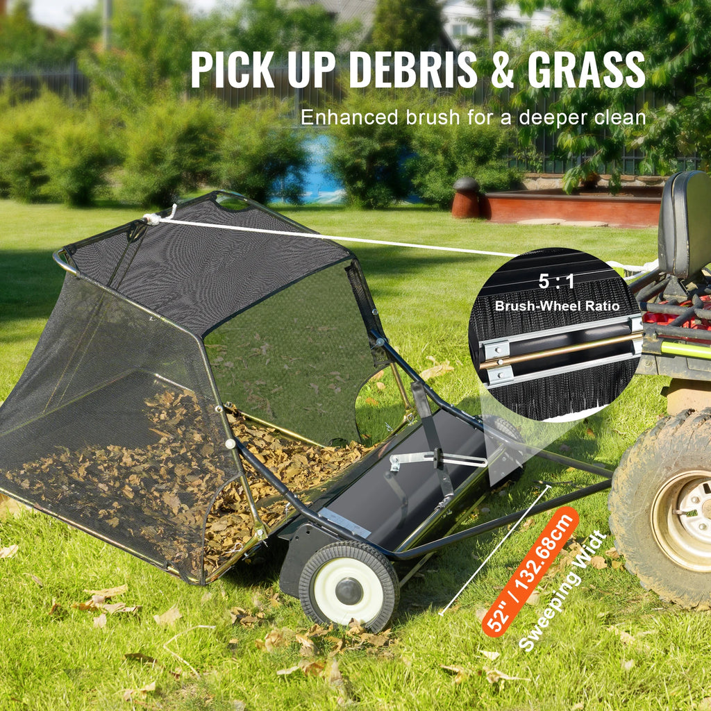 26cuft Large Pull Behind Heavy Duty Leaf Grass Collector