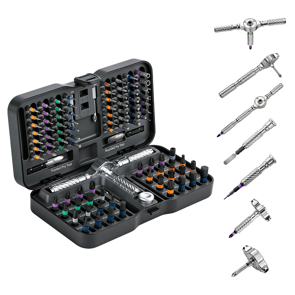 100in1 Multifunction Ratchet Screwdriver Set Multi Magnetic Bits Mini Repair Tool Kit Household Tool For PC & Desk Etc.
