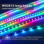 30/60/74/96/144 Smart RGB Pixel Strip Black/White