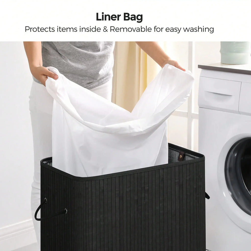 26.4 Gallon Bamboo Laundry Hamper With Lid