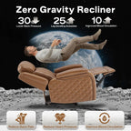 Genuine Leather Power Recliner Chairs for Adults, Zero Gravity Recliner with Power Headrest, Hidden Storage